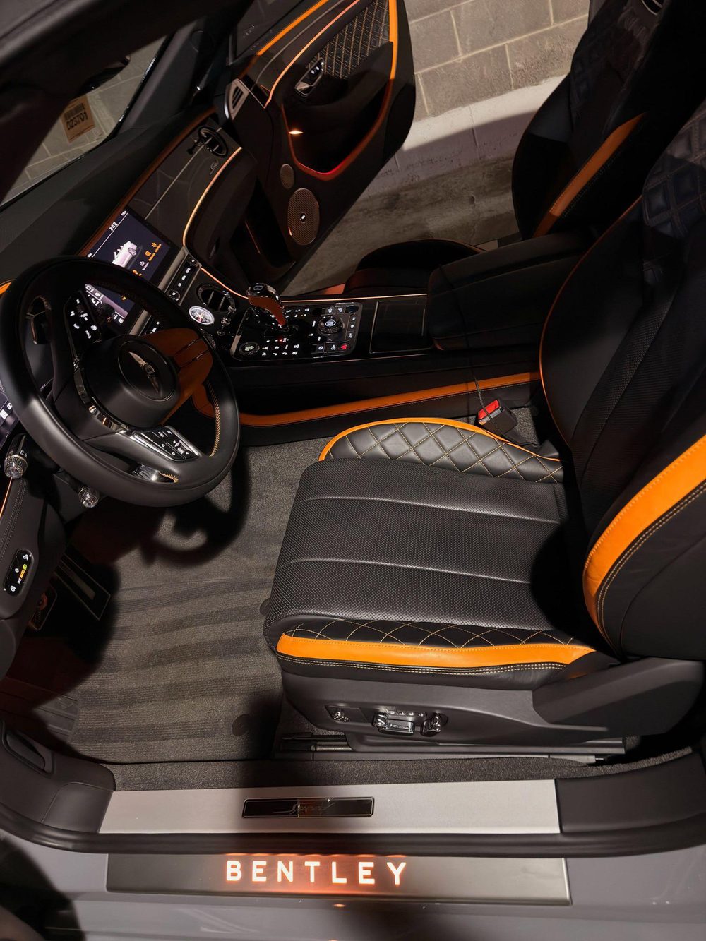 Bentley interior after detailing — clean leather and floors