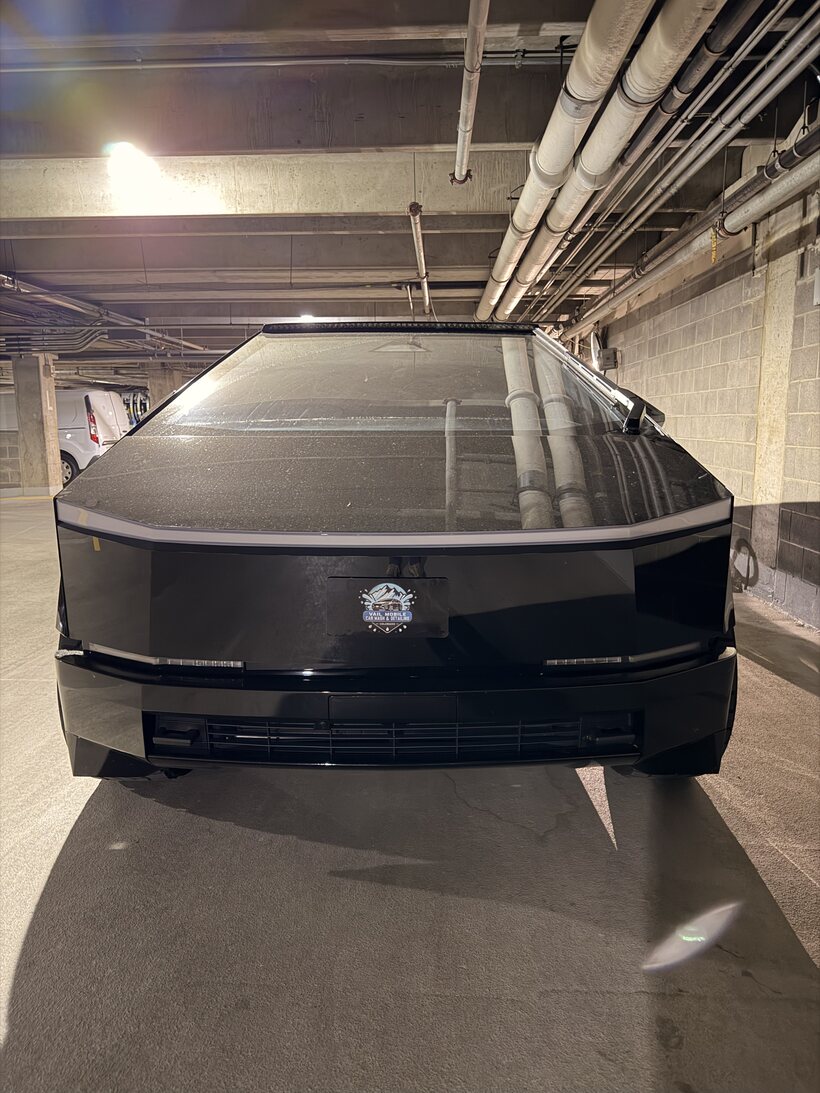 Tesla Cybertruck detailed in a garage