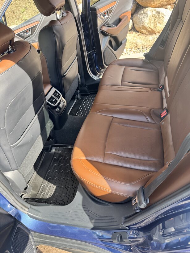 Brown leather rear cabin after an interior detail